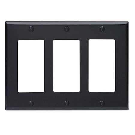 Leviton Leviton Black 3 gang Thermoset Plastic Decorator Wall Plate 1 pk 80411-00E